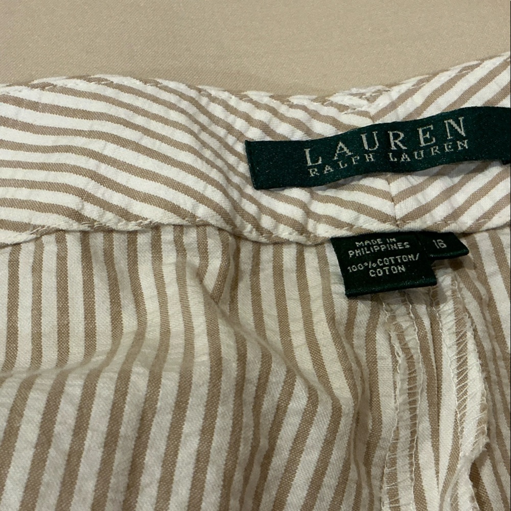 Ralph Lauren Cream Seersucker Trousers - Picture 3 of 3